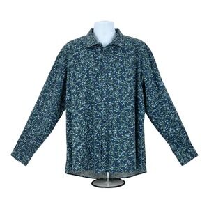 Kolte‎ Button Up Shirt Mens XXL 18.5 Stretch Blue Floral Button Up Long Sleeve